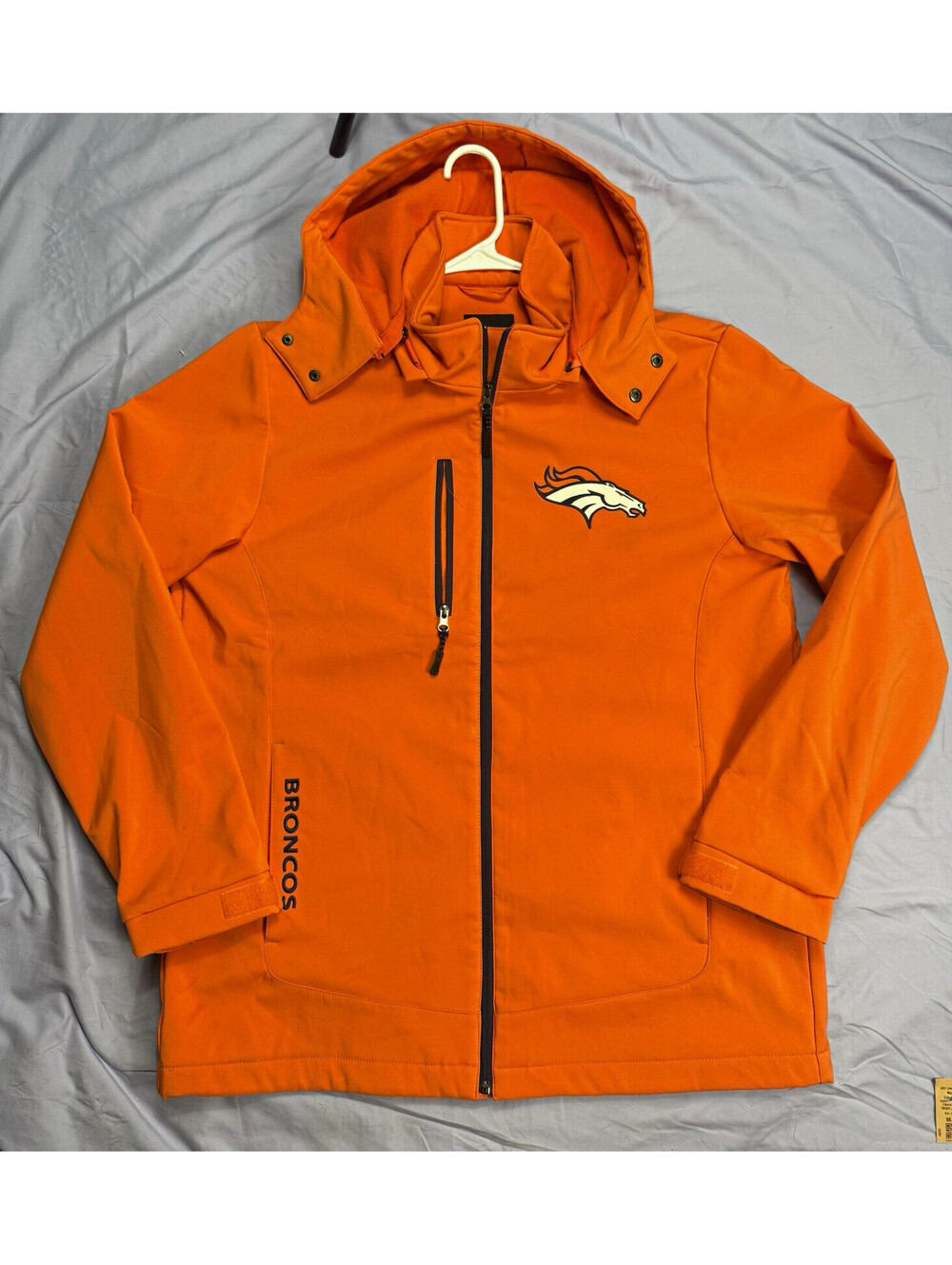 NFL Denver Broncos Orange Full Zip Hooded Jacket Officially Licensed